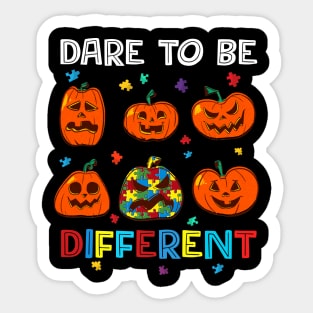 Dare To Be Different Pumpkin Autism Halloween Sticker